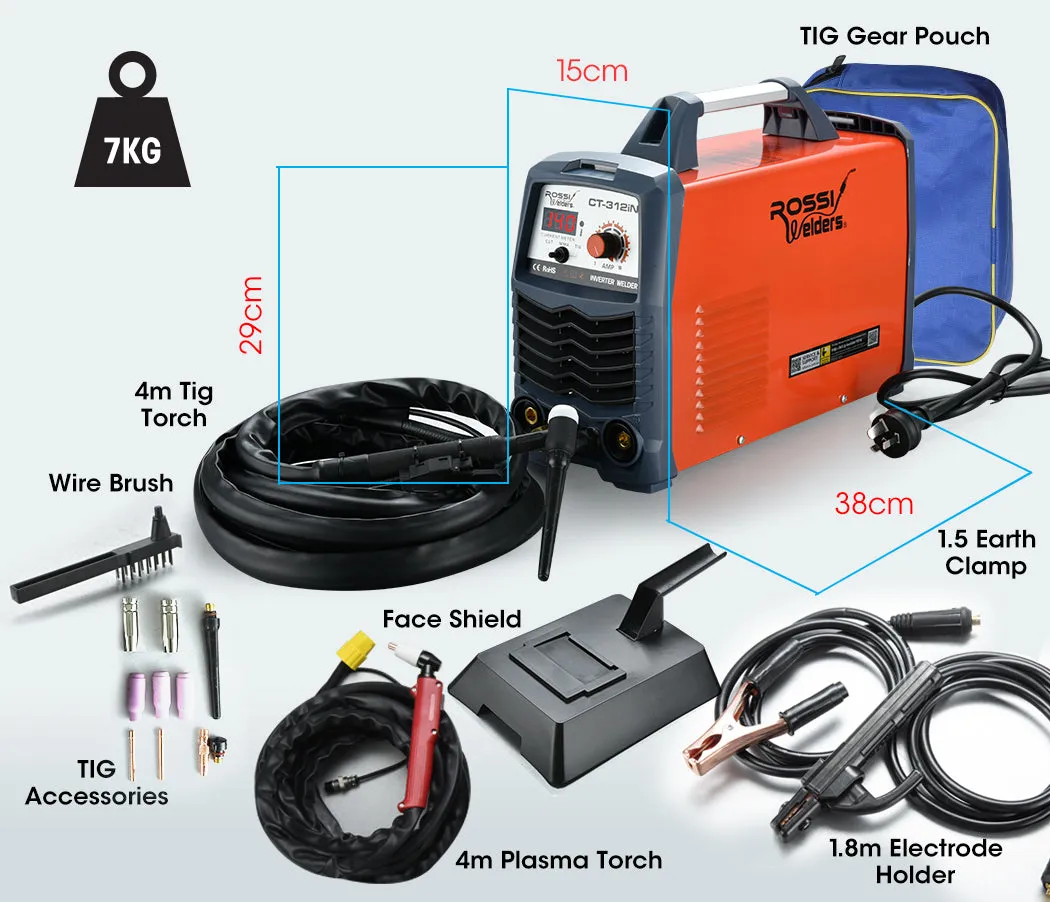 140 Amp 3in1 Multi-process Plasma Cutter GTAW Stick Gas Tungsten Arc Portable Inverter TIG Welder | Brand: ROSSI