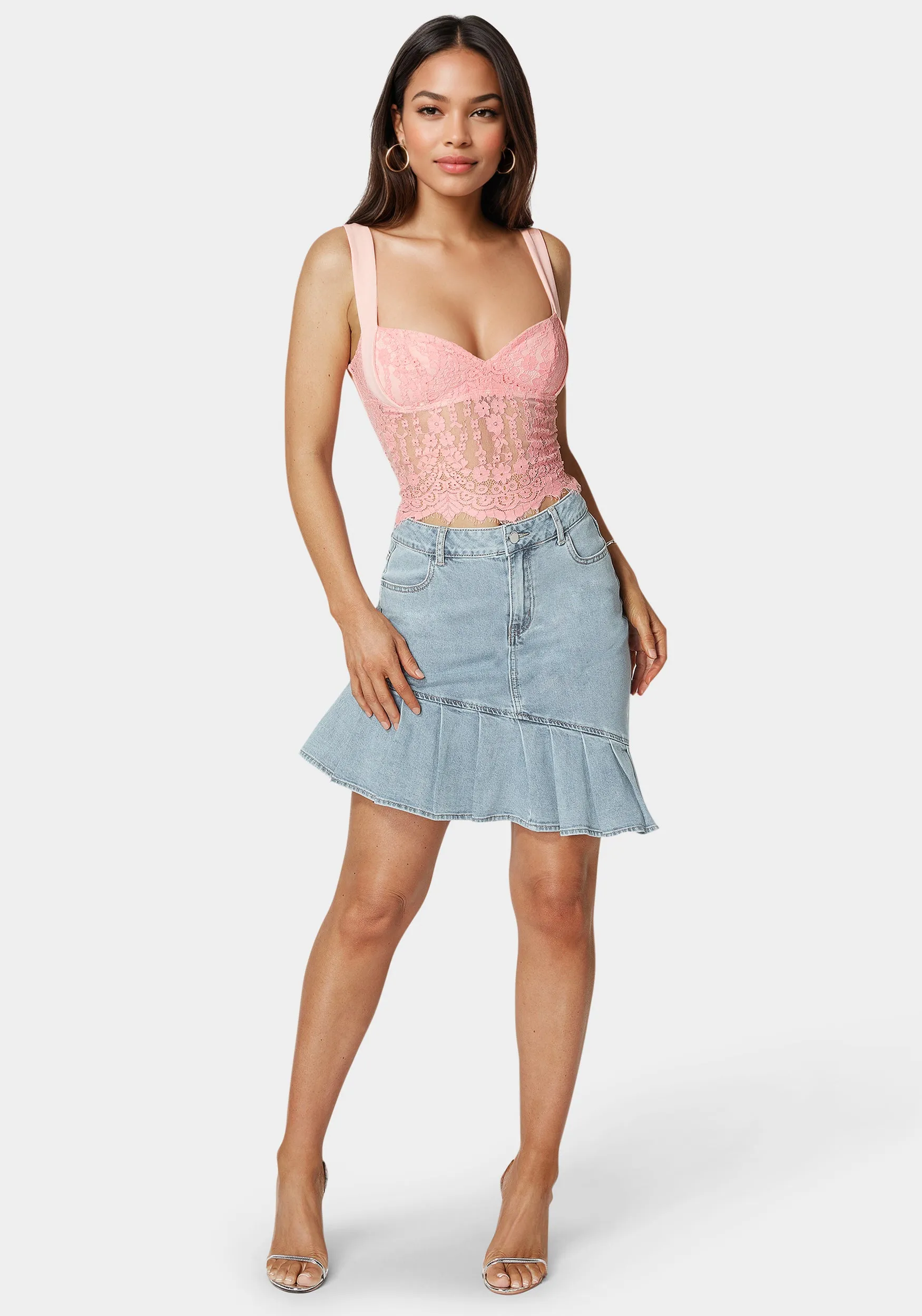 Asymmetric Denim Skirt