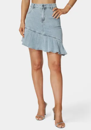 Asymmetric Denim Skirt
