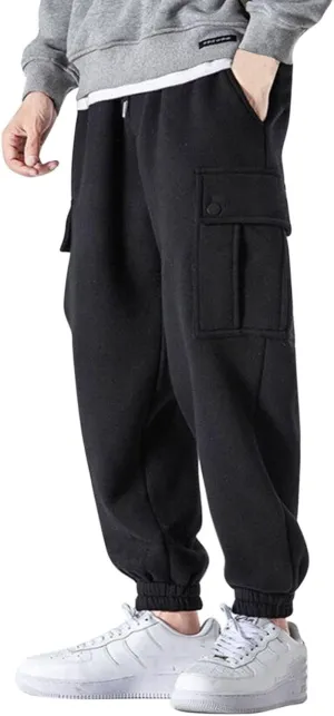 Cargo Sweatpants for Men Big and Tall for Men Mens Zip Joggers Pants Casual Gym Workout Track Pants Slim Fit Tapered