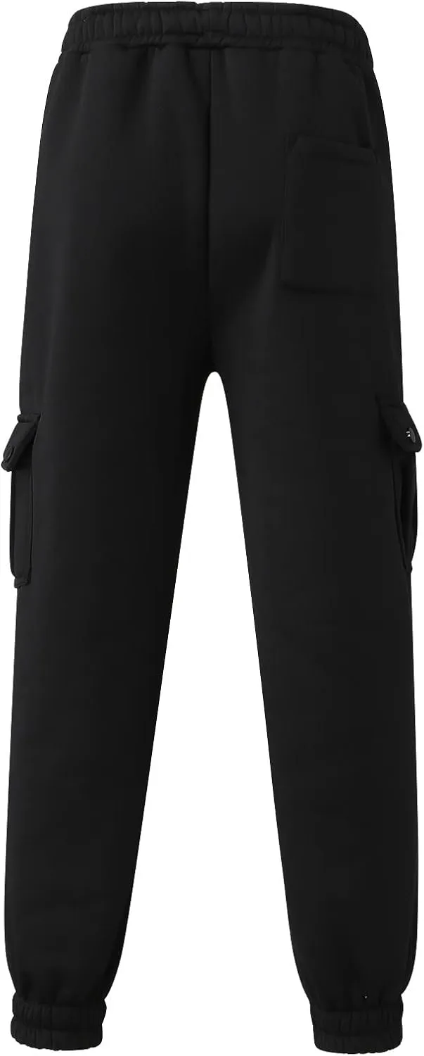 Cargo Sweatpants for Men Big and Tall for Men Mens Zip Joggers Pants Casual Gym Workout Track Pants Slim Fit Tapered