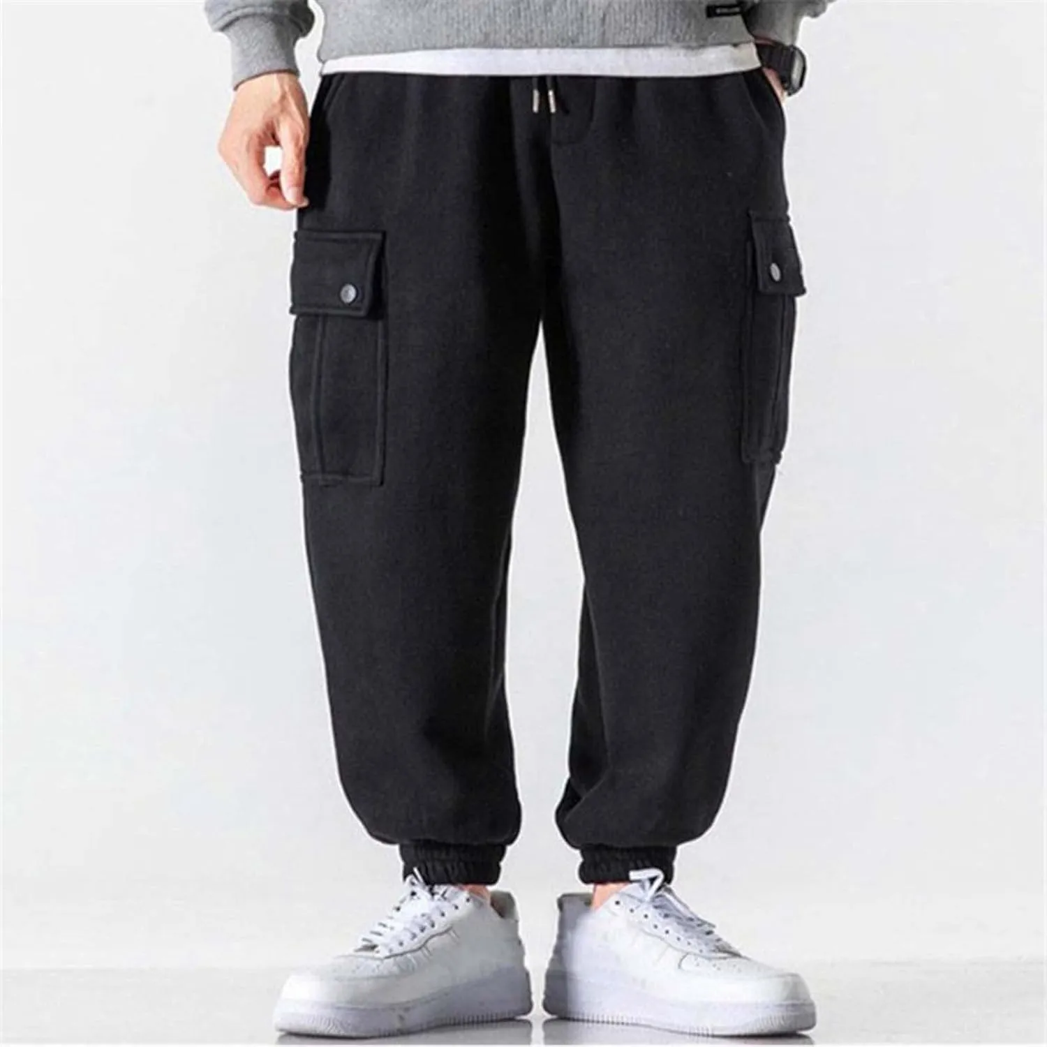Cargo Sweatpants for Men Big and Tall for Men Mens Zip Joggers Pants Casual Gym Workout Track Pants Slim Fit Tapered