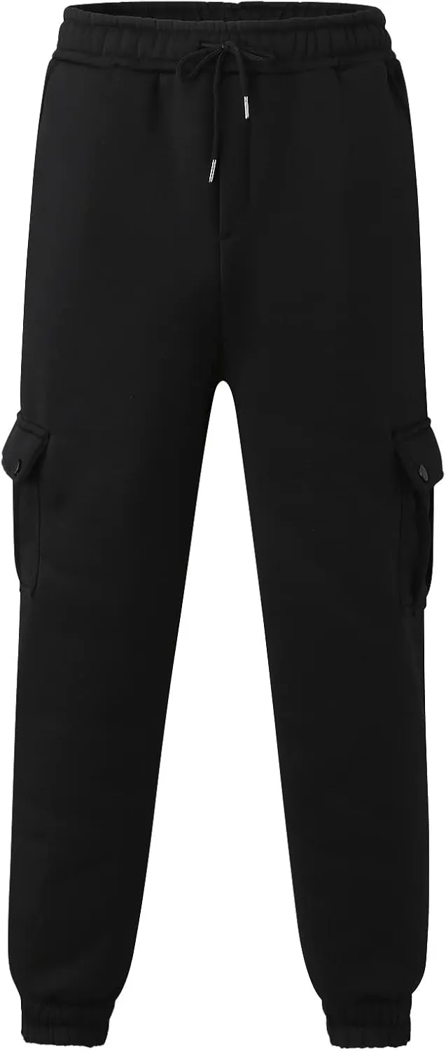 Cargo Sweatpants for Men Big and Tall for Men Mens Zip Joggers Pants Casual Gym Workout Track Pants Slim Fit Tapered