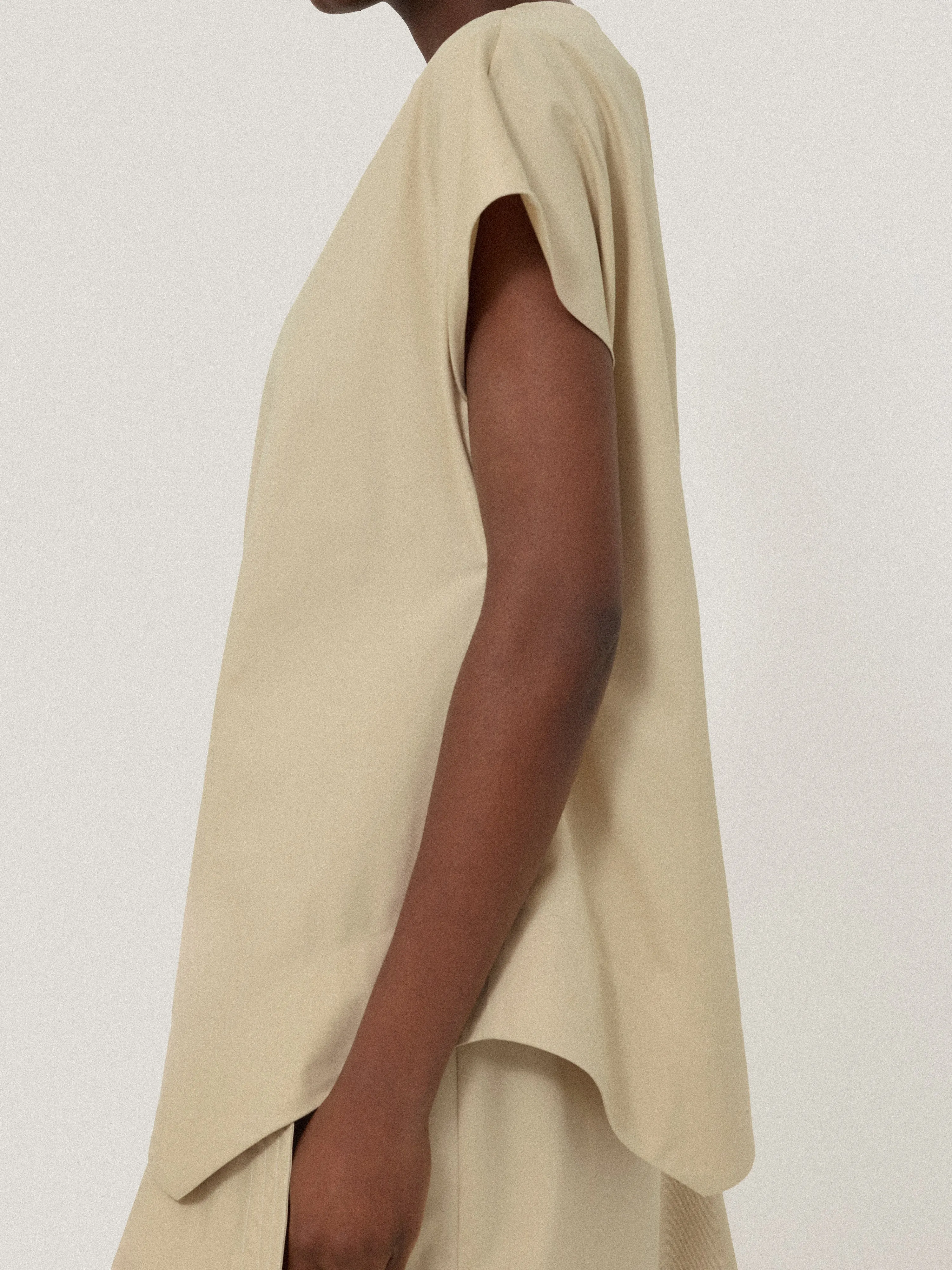 Cotton Mix Relaxed Tunic | Neutral