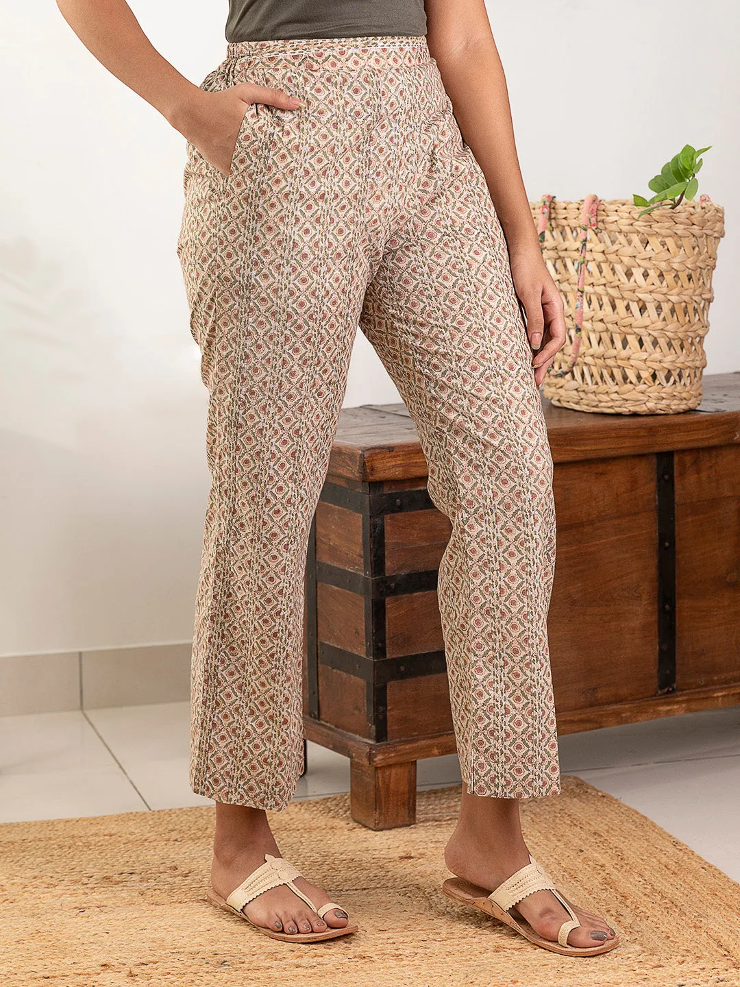 Floral Cotton Pants