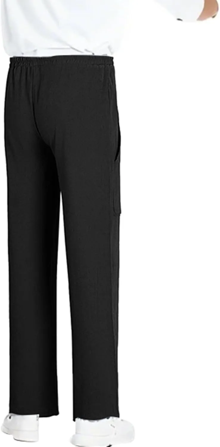 Linen Pants Men Elastic Waist Drawstring Pants Beach Summer Pants Lightweight Linen Trouser with Pockets