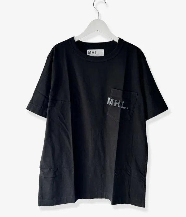 MHL./PRINTED COTTON JERSEY SS (BLACK)