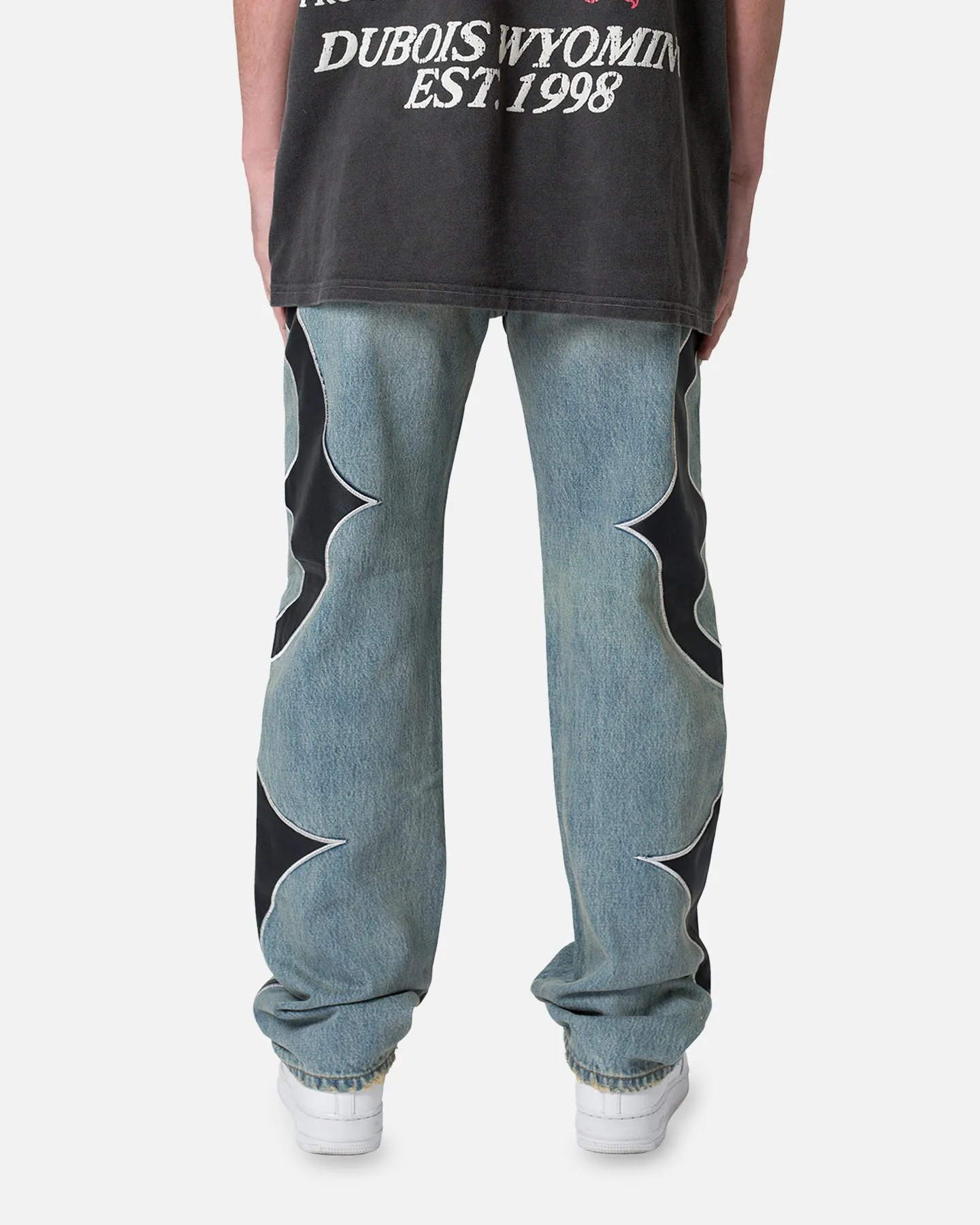 MNML Tribal Patched Denim Jeans Blue/Black