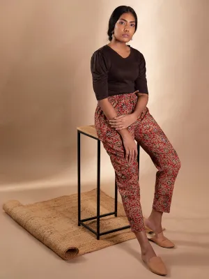 Printed Cotton Pants Red